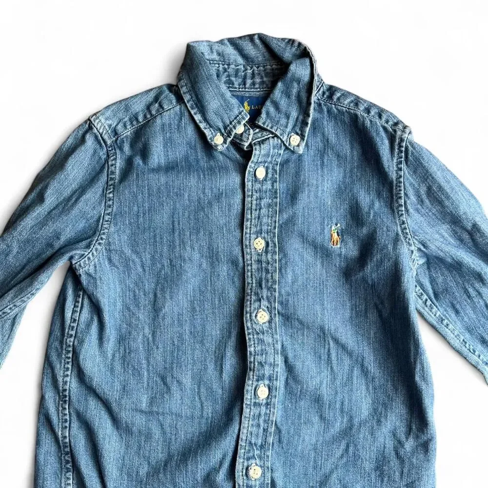 Ralph Lauren Kids Shirt Denim Button down Size 5